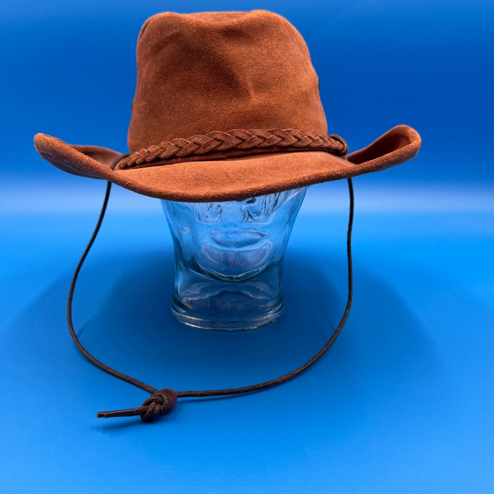 Australian Outback Collection Brown Suede Leather Cowboy Hat Mens Large 8340 USA